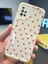 Samsung Galaxy A71 Kılıf Kamera Korumalı Dalga Kenarlı Kırmızı Kalp Desenli Silikon Kapak 6