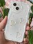 Apple iPhone 14 Uyumlu Kılıf Tasarımlı Desenli Kamera Korumalı 3D Kalpli ve Inci Tasarımlı Şeffaf Silikon 3