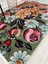 Yeşil Çiçek Desenli Floral Lateks Taban Halı 3