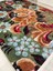 Yeşil Çiçek Desenli Floral Lateks Taban Halı 5
