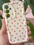 Samsung Galaxy A15 Kılıf Kamera Korumalı Dalga Kenarlı Kırmızı Kalp Desenli Silikon Kapak 3