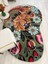 Yeşil Çiçek Desenli Floral Lateks Taban Oval Halı 3