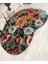 Yeşil Çiçek Desenli Floral Lateks Taban Oval Halı 5