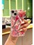 iPhone 13/14/15 Kılıf Hologramlı Pembe Yengeç Mercan Desenli Darbe Emici Kamera Korumalı Silikon 4