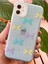 Apple iPhone 11 Uyumlu Kılıf Mavi Simli Renkli Fiyonk Desenli Parlak Darbe Emici Kapak 4