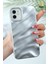 Apple iPhone 11 Kılıf Parlak Kabartmalı Dalga Tasarımlı Desenli Gümüş Darbe Emici Silikon Kapak 1