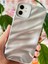 Apple iPhone 11 Kılıf Parlak Kabartmalı Dalga Tasarımlı Desenli Gümüş Darbe Emici Silikon Kapak 4
