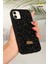 Apple iPhone 11 Uyumlu Kılıf Elmas Tasarımlı Siyah Taşlı Işıltılı Pırlanta Silikon Kapak 2