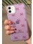 Apple iPhone 11 Uyumlu Kılıf Mor Simli Fiyonk Desenli Renkli Parlak Darbe Emici Kapak 1