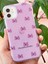 Apple iPhone 11 Uyumlu Kılıf Mor Simli Fiyonk Desenli Renkli Parlak Darbe Emici Kapak 3