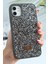 Apple iPhone 11 Uyumlu Kılıf Elmas Tasarımlı Gri Taşlı Işıltılı Pırlanta Silikon Kapak 1