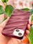 Apple iPhone 13 - 14 - 15 Kılıf Parlak Kabartmalı Dalga Tasarımlı Desenli Mürdüm Darbe Emici Silikon Kapak 5
