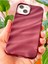 Apple iPhone 13 - 14 - 15 Kılıf Parlak Kabartmalı Dalga Tasarımlı Desenli Mürdüm Darbe Emici Silikon Kapak 7