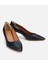 01AYH312480A680 KADIN Deri Lacivert Esnek Tabanlı Ince Topuklu Stiletto 2