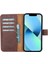 Apple iPhone 13 Pro Max Uyumlu Deri Cüzdanlı Kılıf Antik Kahve 4