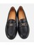 01AYH315380A100 KADIN Deri Siyah Tokalı Klasik Loafer 6