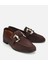 01AYH312400A480 KADIN Süet Deri Kahverengi Tokalı Klasik Loafer 2