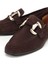 01AYH312400A480 KADIN Süet Deri Kahverengi Tokalı Klasik Loafer 3