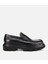 02AYH311400A100 ERKEK Deri Siyah Yüksek Tabanlı Klasik Loafer 1
