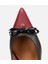 01AYH313670A784 KADIN Deri Bordo Fiyonk Detaylı Ince Topuklu Stiletto 5