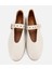 01AYH312440A400 KADIN Deri Ekru Mary Jane Kemerli Babet 6