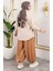 Beli Lastikli Şalvar Pantolon 0001-06 Taba 4