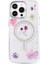 Bfs iPhone 14 Pro Max Flower Magsafe Kapak - Mor 1