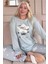Super Cute Desenli Termal Kadın Pijama Takımı 1