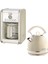 Bej Vintage Filtre Kahve Makinesi ve 1.7l Kettle Seti, Şıklık ve Fonksiyonellik Bir Arada 1
