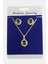 Msa-Shop Oval Zirkon Taşlı Set Kolye-Gümüş Rengi 1