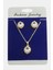 Msa-Shop Oval Zirkon Taşlı Set Kolye-Gümüş Rengi 2