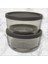 Feyzade Round Saklama Kabı (800 cc x 2 Adet) Antrasit Kapaklı 1