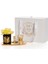 Siyah Cam Gold Pirinç Mum ve Gül Set Sarı 2