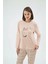 Kadın Pudra Renk Uzun Kollu Bisiklet Yaka Pijama Takımı C9T1N271 3