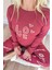 Kırmızı Love Desenli Termal Kadın Pijama Takımı 3