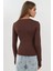 Kadın Slim Fit Kare Yaka Esnek Üst Koyu Mocha Kahve 3