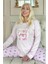 Toz Pembe Donut Worry Desenli Termal Kadın Pijama Takımı 1