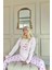 Toz Pembe Donut Worry Desenli Termal Kadın Pijama Takımı 3
