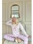 Toz Pembe Donut Worry Desenli Termal Kadın Pijama Takımı 4
