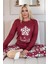 Bordo Kartanesi Desenli Termal Kadın Pijama Takımı 1