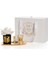 Siyah Cam Gold Pirinç Mum ve Gül Set Krem 2