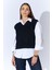 Kadın Siyah V Yakalı Basic Süveter 3