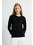 Uzun Kollu Patlı Triko Kazak Siyah 13943005002 4