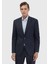 Indigo Mikro Modern Fit Yün Karışımlı Takım Elbise 1