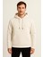 Erkek Krem Kapüşonlu SWEATSHIRT-W1108 1