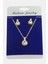 Msa-Shop Yuvarlak Zirkon Taşlı Set Kolye-Gümüş Rengi 2