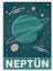 Neptün Gezegeni Retro Vintage Ahşap Poster 20 x 29 cm 1