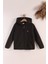 Lastik Manşetli Fermuarlı Kapüşonlu Çocuk Unisex Polar Ceket 3