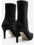 Kadın Sivri Burun Fermuarsız Streç Süet Topuklu Bot Pesina Siyah Süet 8