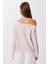Açık Omuzlu Yumuşak Modal Sweatshirt LUB0252 Şeker Pembe 5